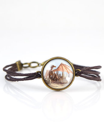 Bransoletka - Smok - sznurki, brąz, yenoo