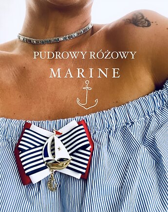 Brosza Marynarska / Żeglarska Kolekcja MARINE NEW, Pudrowy Różowy
