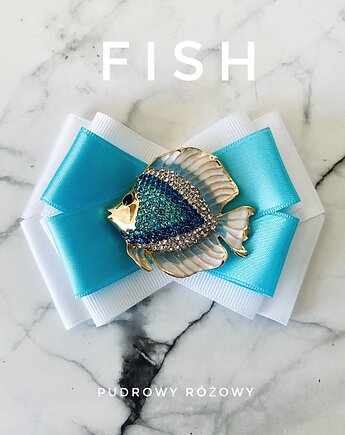 Brosza z Kolekcji FISH z Rybką wysadzaną kryształkami, Pudrowy Różowy