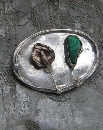 Roślinek portret własny - perła i malachit, Beata Trotter