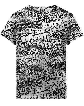 T-shirt Boy DR.CROW Black and White Graffiti, DrCrow