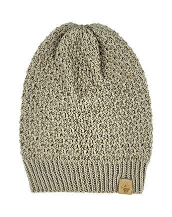 Klasyczna Czapka Slouchy - Khaki, Knit to Fit