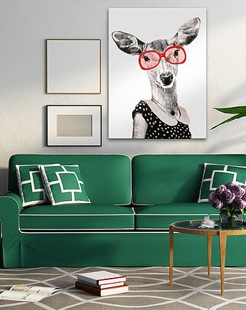 OBRAZ NA PŁÓTNIE -  60x80 HIPSTERKA, LUdesign gallery