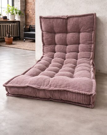 Materac pikowany Siedzisko futon Poducha Pikowana Sztruksowa Lawendowy róż, nisza