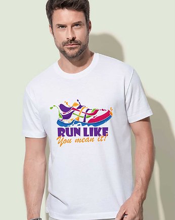 Koszulka organiczna z nadrukiem Run Like, ART ORGANIC