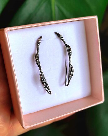 Komplet Kolczyki- nausznice Gałązki Black, ZIĘBA
