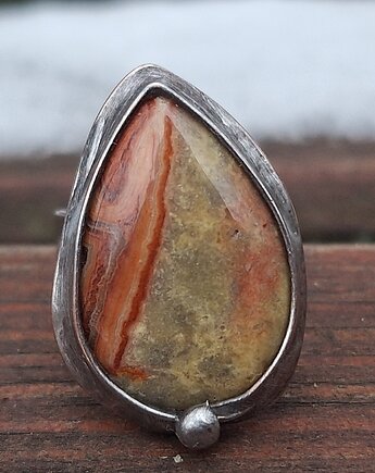 Szalony agat - pierścionek regulowany, po drugiej stronie lustra