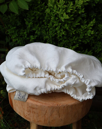 Prześcieradło konopne z gumką do łóżeczka 60x120 Ivory CannBoo, CANNBOO