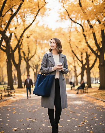 Torba damska miejska na ramię Eva Navy TS05, Pracownia25