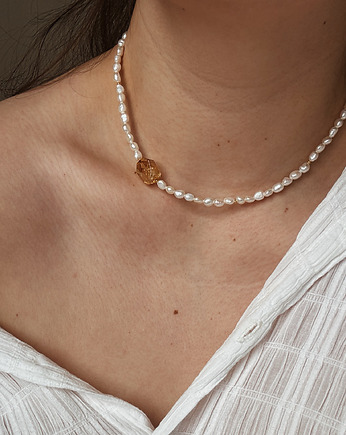 Naszyjnik z pereł naturalnych Cytryn, Chmolowska Jewellery