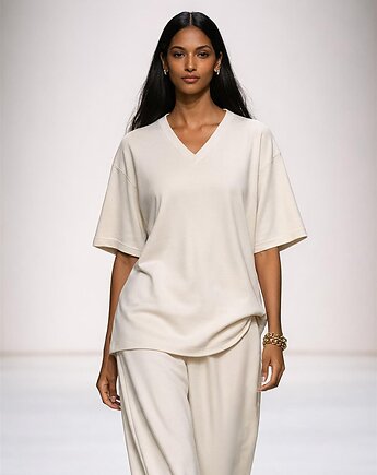 T-shirt ecru oversize YY500333, YULIYA BABICH