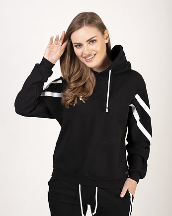BLUZA Z LAMPASAMI  ROZALIA czarna, 3 for U