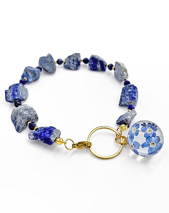 Bransoletka lapis lazuli & niezapominajki, Bionty