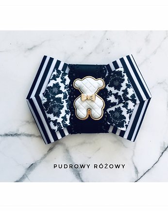 Brosza z MISIEM Nowość Black & White, Pudrowy Różowy