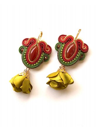 Sutaszowe kolczyki FORMENTOR z kwiatami _ EXPRESS, Sylwia Żak
