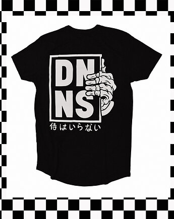 Czarna długa koszulka organic DNNS, DONT NEED NO SAMURAI