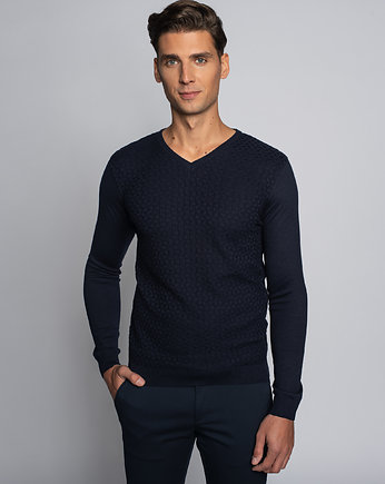 Sweter męski boves vn granatowy, BORGIO