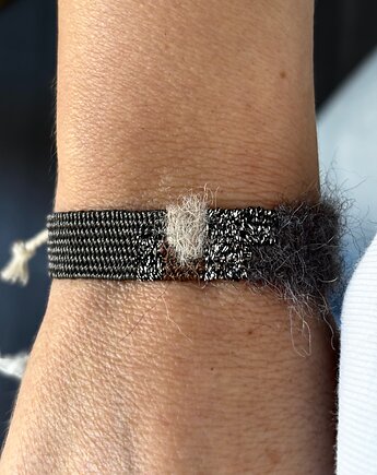Bransoletka tkana, handmade, szarości, Słońcem Tkane