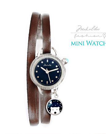 Miś polarny Mini Watch - granatowy - Makaliboo, OSOBY - Prezent dla siostry