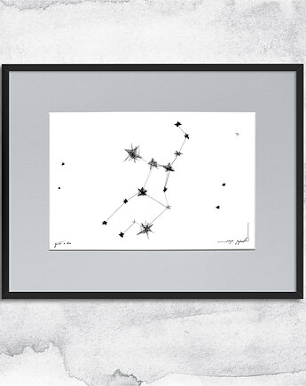 Oprawiona grafika zodiak Panna, Maja Gajewska