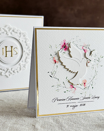 Kartka na komunię z pudełkiem i kopertą, 108, Anna Art and Crafts