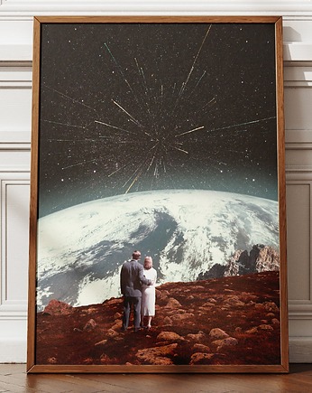 Plakat Noc spadających gwiazd - Kolaż Fine-art  - Autorska dekoracja ścienna, DAPIDOKA