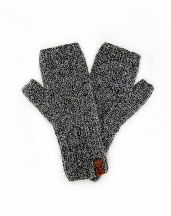 Mitenki rękawiczki bez palców ciemnoszare, Holy Alpaca Knit