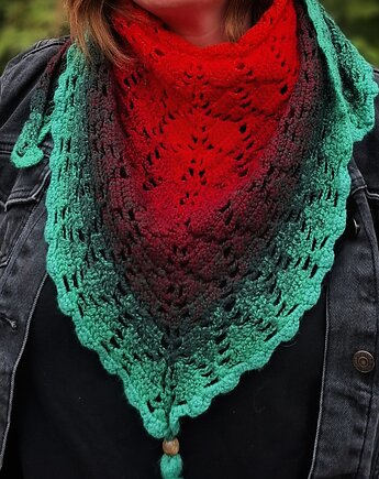 "Liście" chusta na szydełku rozmiar M, Ciotka Matylda