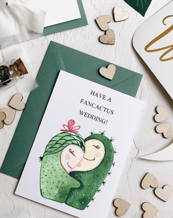 Kaktusy - kartka z życzeniami na ślub, Design Your Wedding
