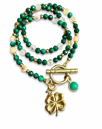 Klasyczny koliber malachit cytryn, NESSING handmade