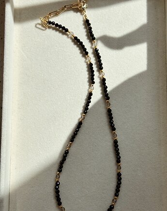 Naszyjnik czarny Onyks i Kwarc Dymny, Chmolowska Jewellery