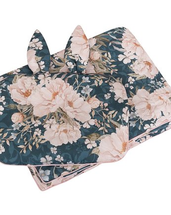 Pościel wypełnienie uszy 75x100 Peonie Granat SM PZ, Bajkowe Wnetrza