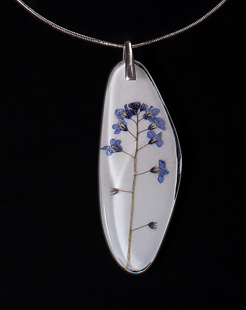 Piękny naszyjnik z niezapominajką w żywicy., So Jewelry