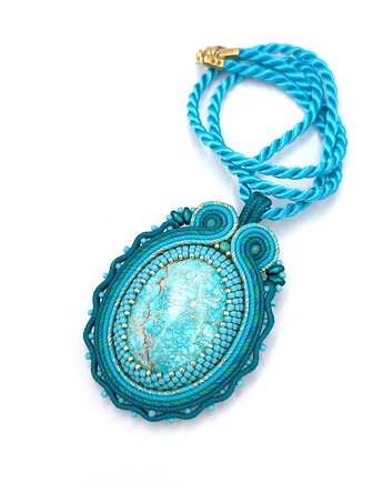 Wisiorek sutasz turkusowy z jaspisem Toris naszyjnik romantyczny, Katrina Rossa
