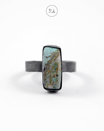 TURKUS: pierścionek srebrny regulowany T221, RA