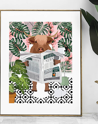 Plakat Krowa w tropikalnym raju, Harvest Maison