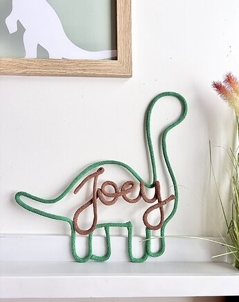 Personalizowany dinozaur z imieniem, dekoracja ścienna do pokoju dziecka, Ren Art gifts