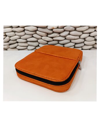 Etui na pióra  na sześć sztuk orange skóra, Lamato