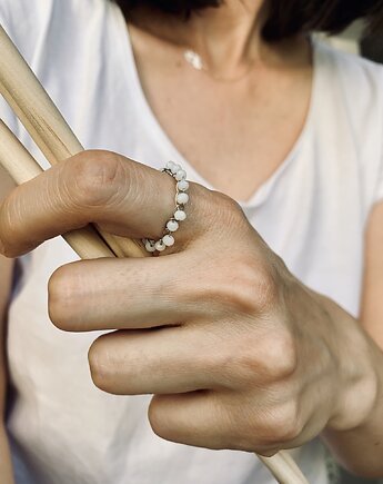 Surowy Pierścionek minimalny-industrialny. Plemienna biżuteria utkana., Z SZUFLAD UMYSŁU