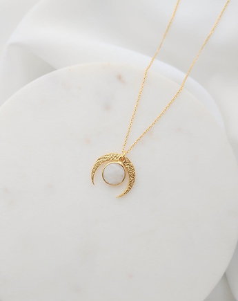 Naszyjnik Luna Gold z kamieniem księżycowym, OSOBY - Prezent dla żony