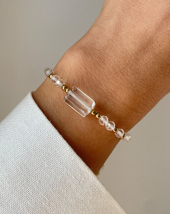Bransoletka na nici z kryształem górskim, Bring Biżuteria