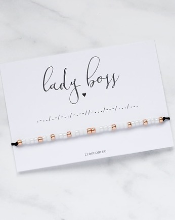 LADY BOSS Morse Code Bracelet, OSOBY - Prezent dla mamy na urodziny