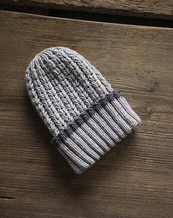 Czapka zimowa damska - 100% merino - handmade, cisza kolektyw