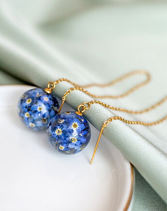 Kolczyki z niezapominajkami, nature gift