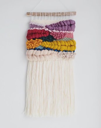 Makatka Makrama Kolory, wool and stick