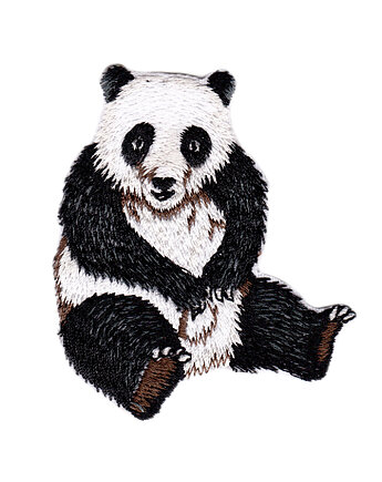 Naszywka naprasowanka PANDA termo haft 6x7,2cm, Wyszywane