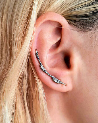 Komplet Kolczyki- nausznice Gałązka Black, ZIĘBA