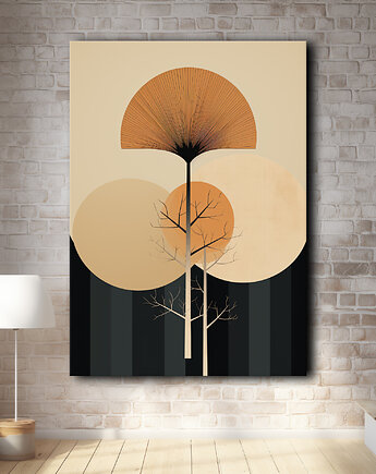 Tropikalne liście - Plakat - Loft, Minimalizm, Black Sapphire Art