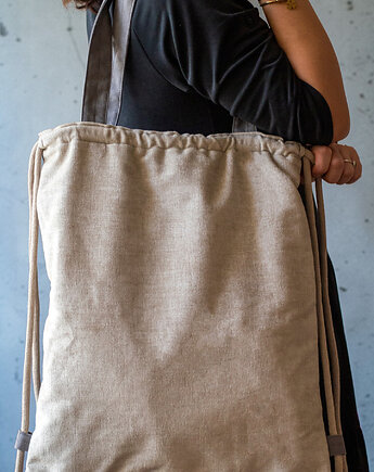 Kremowo-szara torba plecak 2w1, raspberi