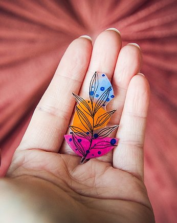 Przypinka minimalizm  flora, Pintura